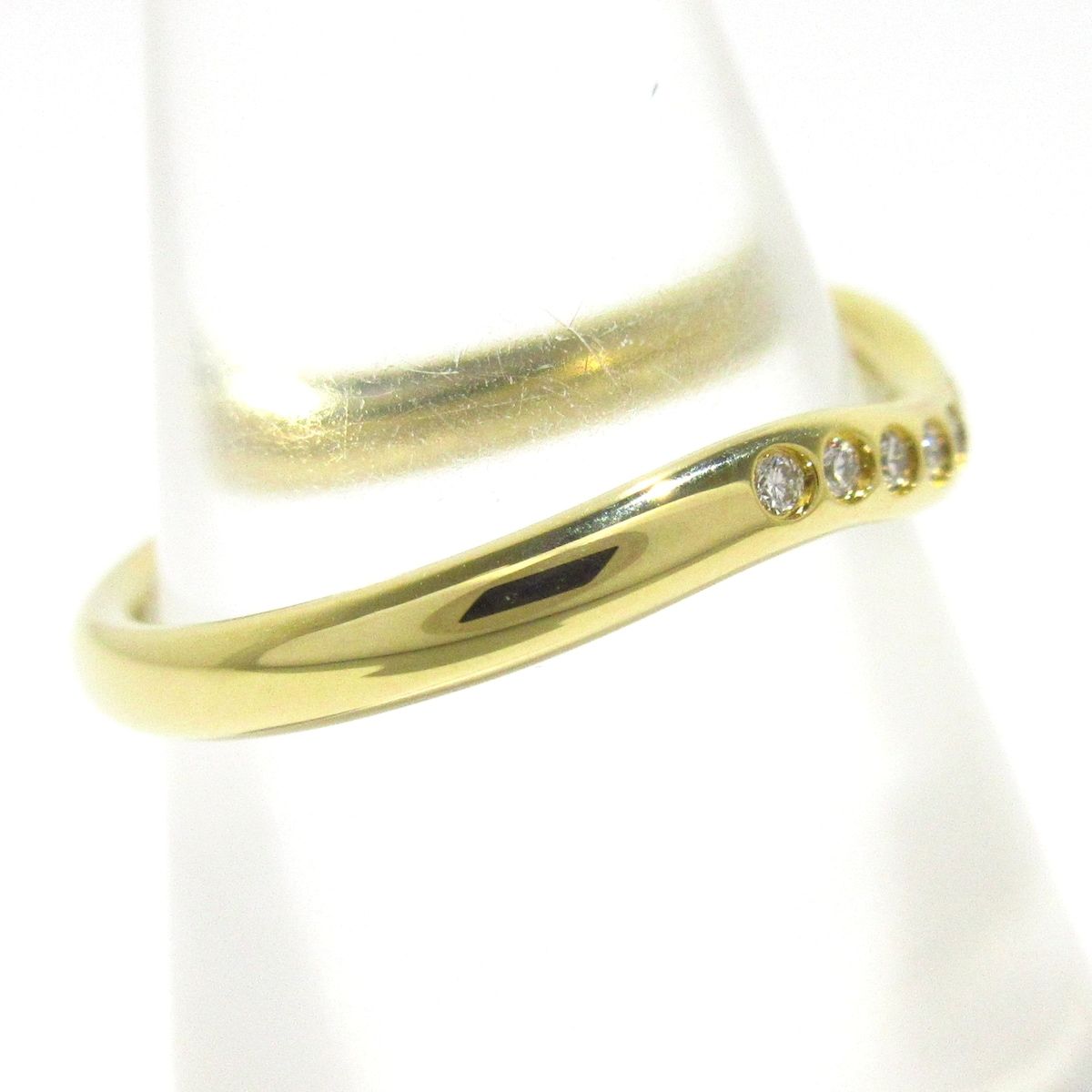 最終処分価格♥ティファニー☆カーブドバンドリングK18(750)☆7号 最終