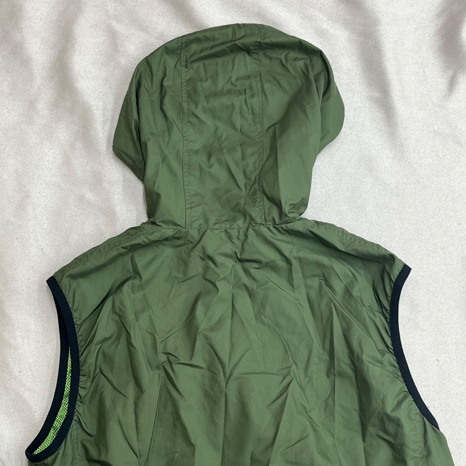 【00s】NIKE ジップアップ メッシュ ナイロンベスト カーキ XXL NIKE ナイキ 裏メッシュ フルジップ ベスト M カーキ 蛍光 緑