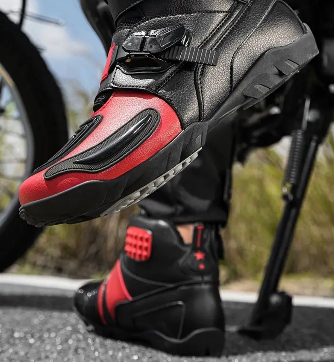 オートバイブーツ 革 バイク用品 メンズ バイク用ブーツ ライディング