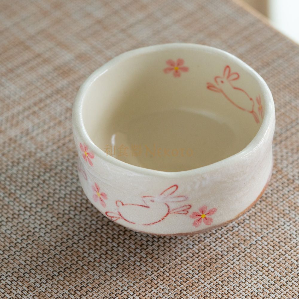ミニ抹茶碗2点セット 小ぶり抹茶碗(富士)/兎 美濃焼 食器 陶器