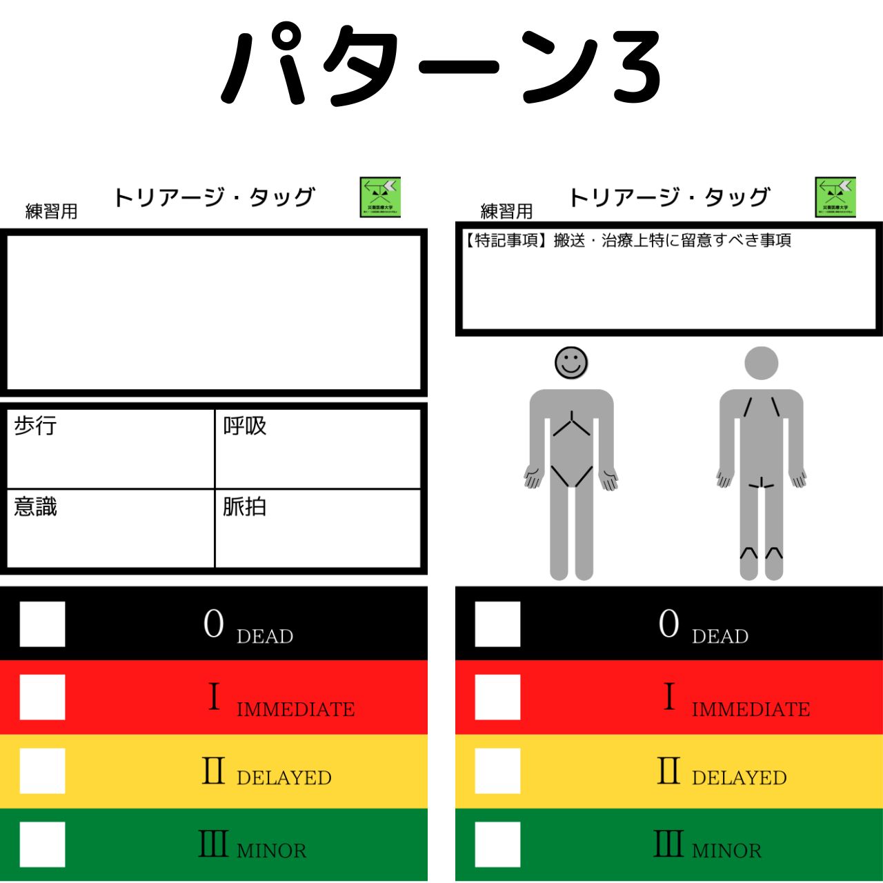 超訓練用】トリアージタッグカード【100枚】 - メルカリ