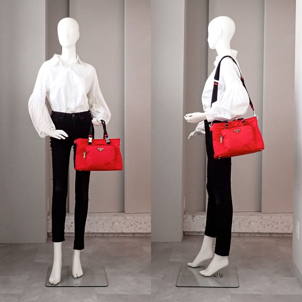 【在庫一掃】！ プラダ ペットバッグ ショルダーバッグ ペット用品 リナイロン ROSSO レッド 2VC30