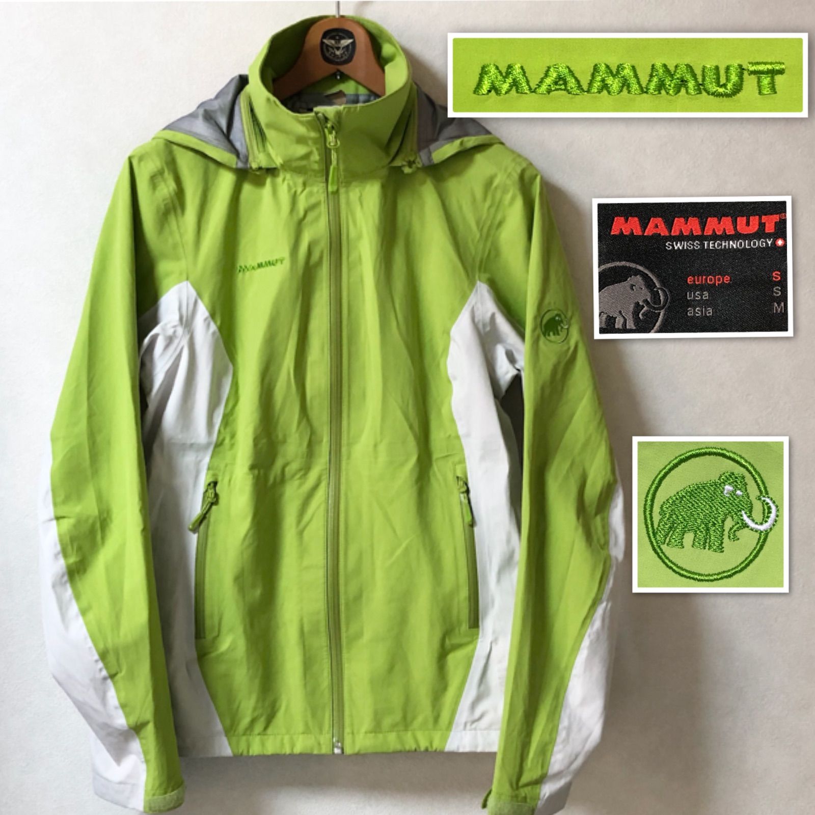 MAMMUT マムート マウンテンパーカー ナイロンジャケット GORE-TEX ゴアテックス size asiaM トルコ製 黄緑 イエローグリーン  フード(取り外し可能) レディース - メルカリ