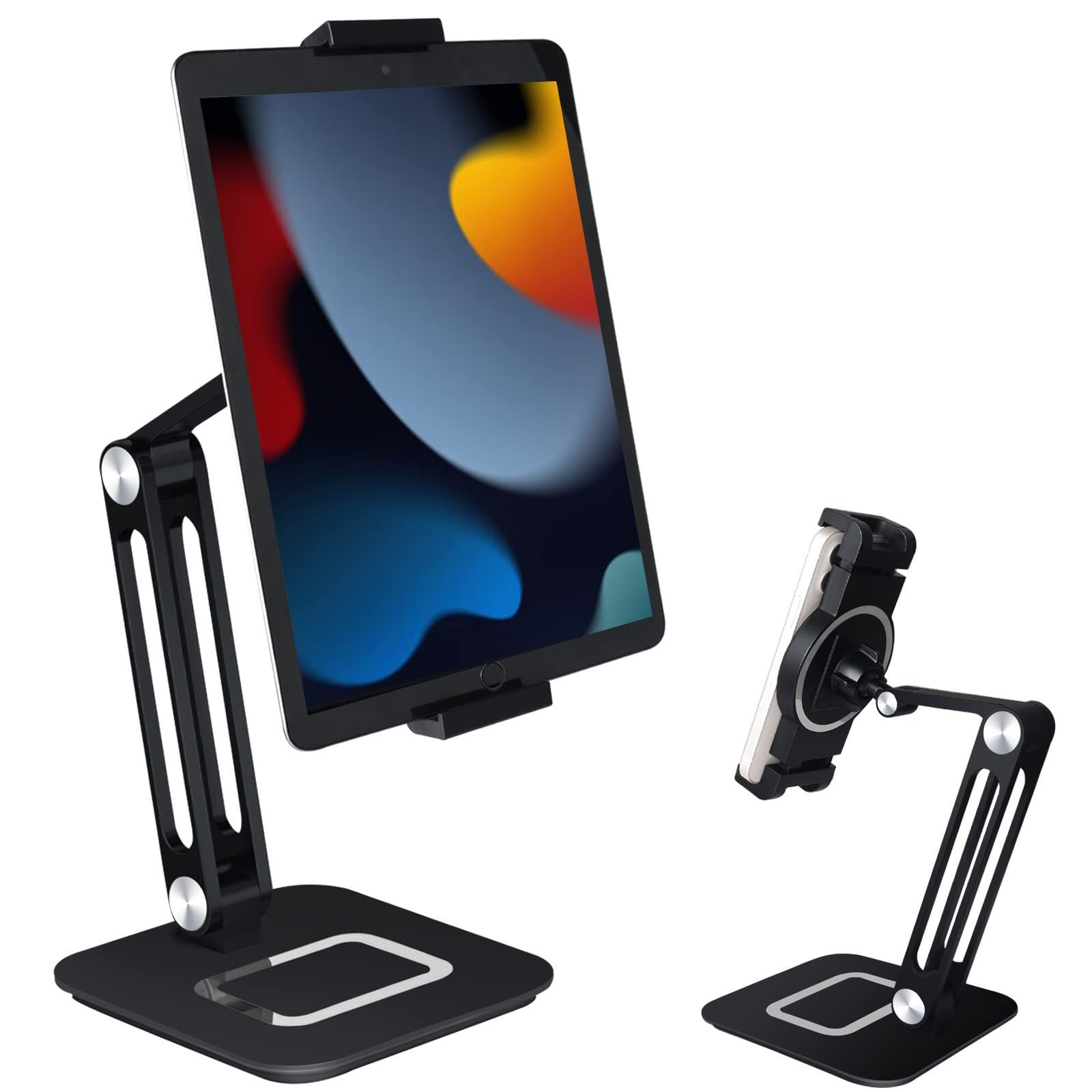【在庫処分】4.715.6インチ iPhone＆Android＆iPad＆Kindle＆モバイルモニター兼用 2つの関節 スタンド スタンド スタンドモバイルモニター Tタブレット 360回転 卓上用 揺れない 日本語取扱説明書 横