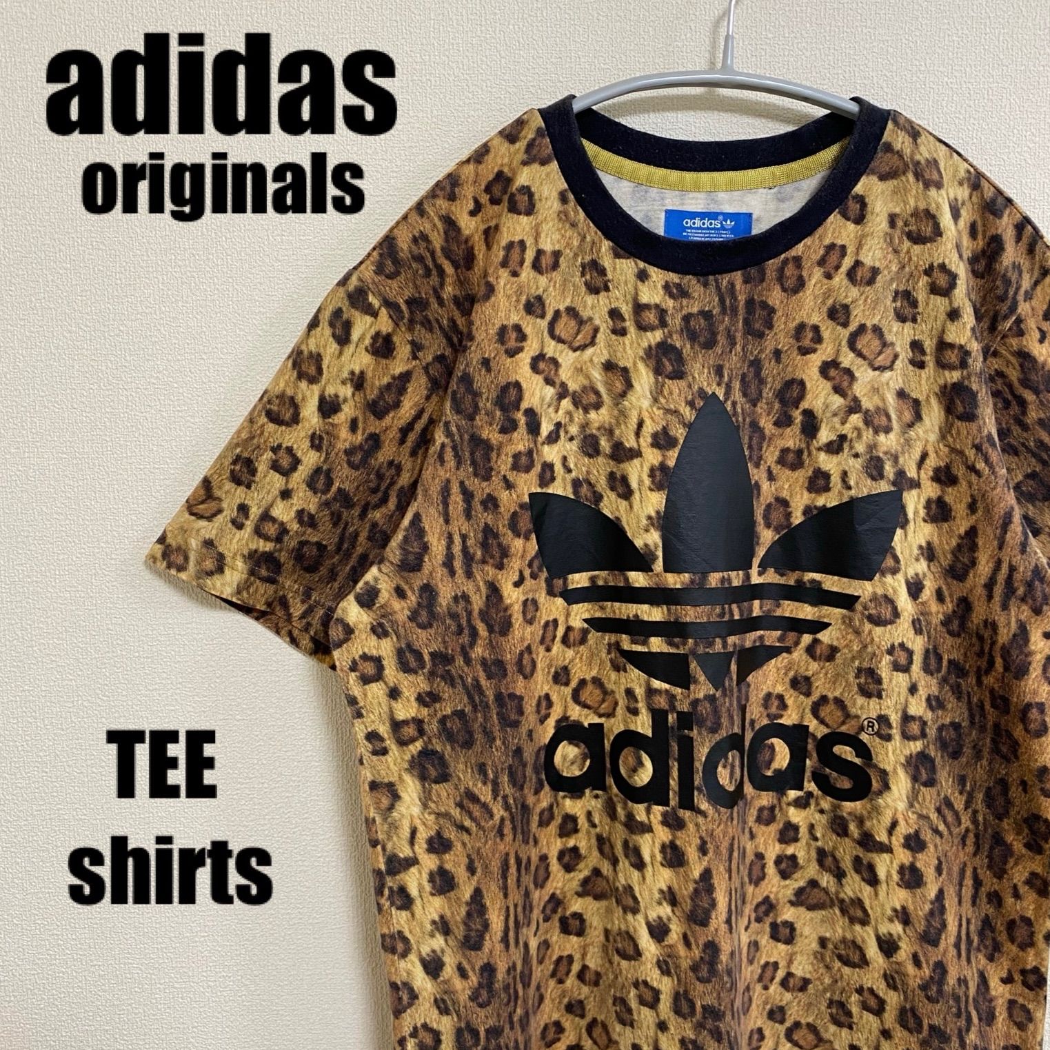 アディダス オリジナルス Tシャツ 半袖 adidas originals トレフォイル プリントロゴ 豹柄 ヒョウ柄 メンズ Sサイズ レディース  Lサイズ ユニセックス ストリート スポーツミックス