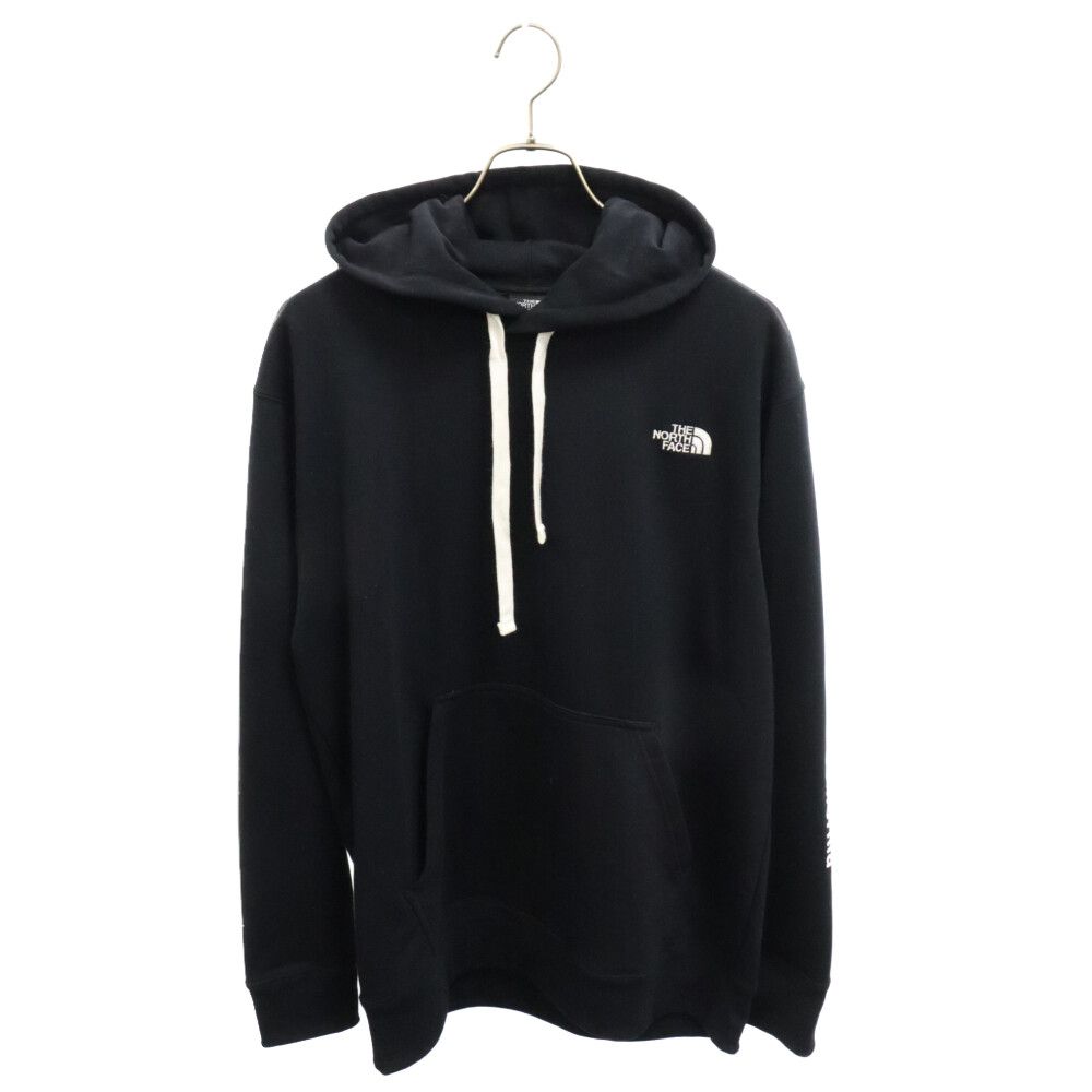 THE NORTH FACE (ザノースフェイス) MESSAGE LOGO HOODIE 袖ロゴプリント フーディープルオーバーパーカー ブラック NT62237A