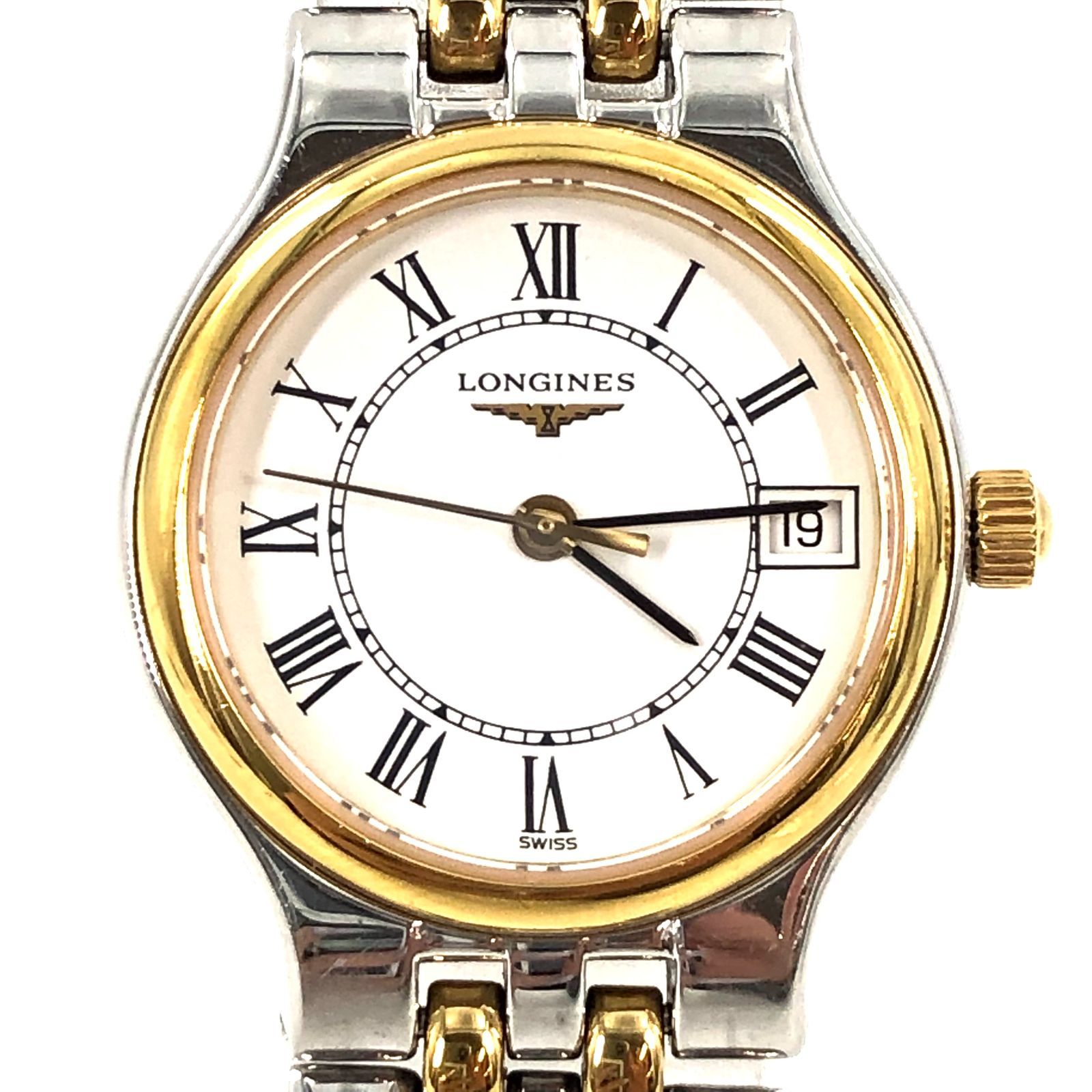 LONGINES ロンジン グランドクラシック 稼働品 白文字盤 L5.131.3 QZ デイト コンビ レディース 腕時計【MC-660】 -  メルカリ