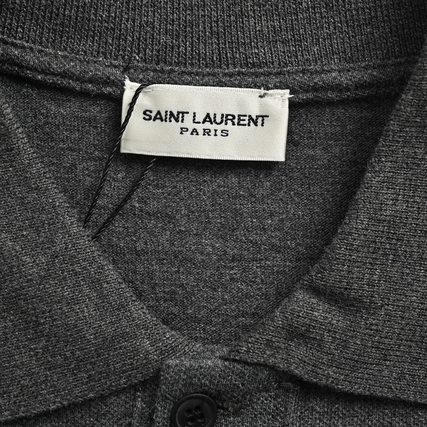 今日特価】Saint Laurent SLP 胸元小ロゴ刺繍ポロ T シャツ