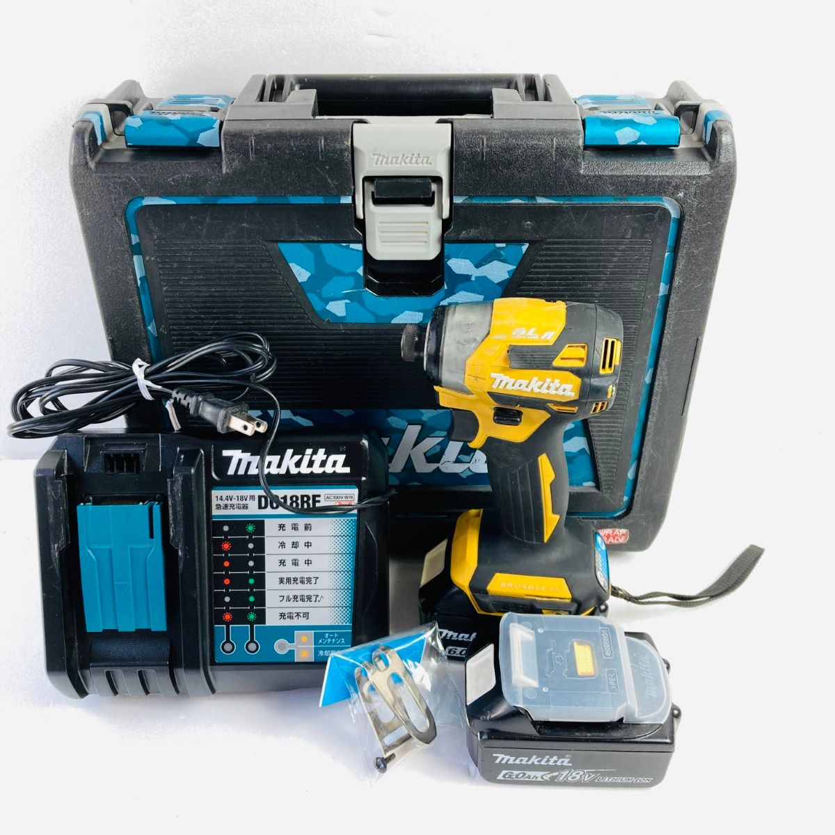 ＊＊MAKITA マキタ 18V 充電式インパクトドライバ バッテリ2個 充電器 ケース付 TD173D イエロー