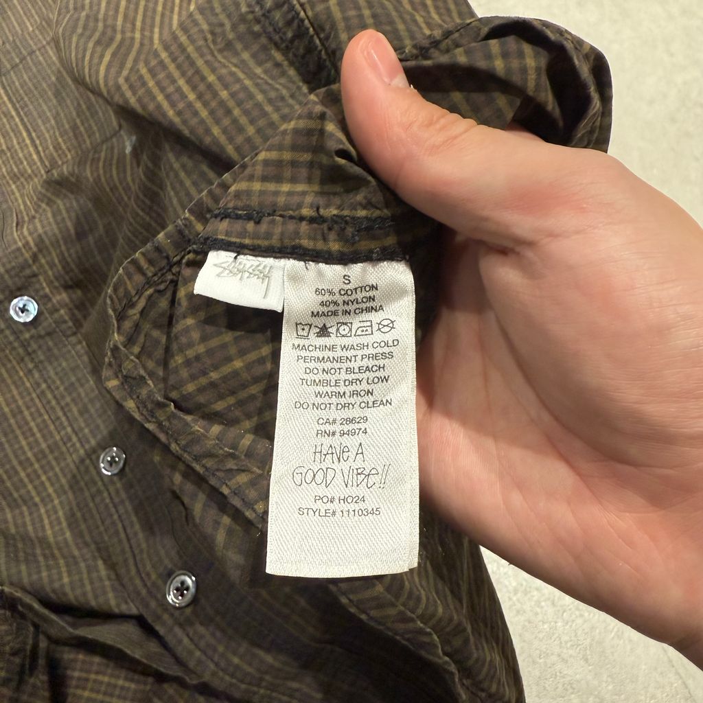 Stussy ブラウン ロゴパターン 長袖シャツ uvDaknJwUBWMR0dEpawFTg4yXctfA3