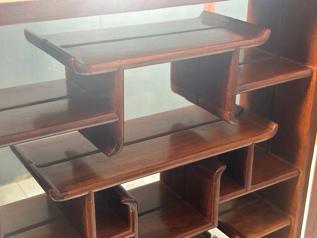 唐木 飾り棚 インテリア アンティーク ビンテージ ミラー 鏡 壁掛け SZ