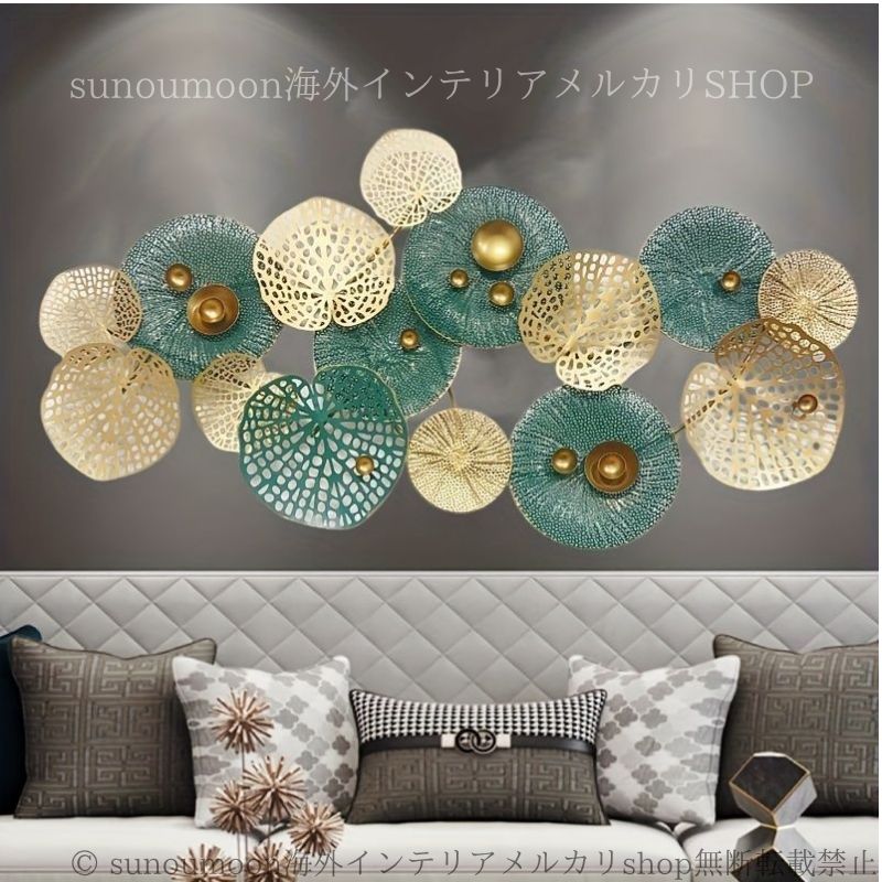 壁掛け オブジェ ウォール デコレーション 花 ヨーロッパ風 ツートーン おしゃれ かわいい インテリア 置物 ゴールド ブルー 4-7