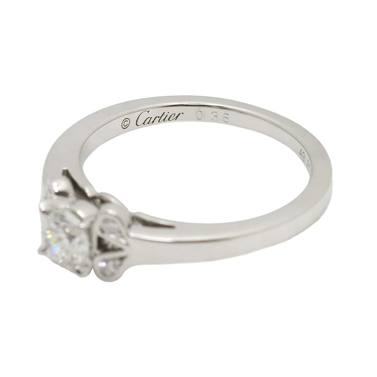 カルティエ Cartier バレリーナ ダイヤ 0.36ct G/VS1/3EX #49 リング Pt プラチナ 指輪 Ballerine  Ring【鑑定書・証明書付き】 90224444