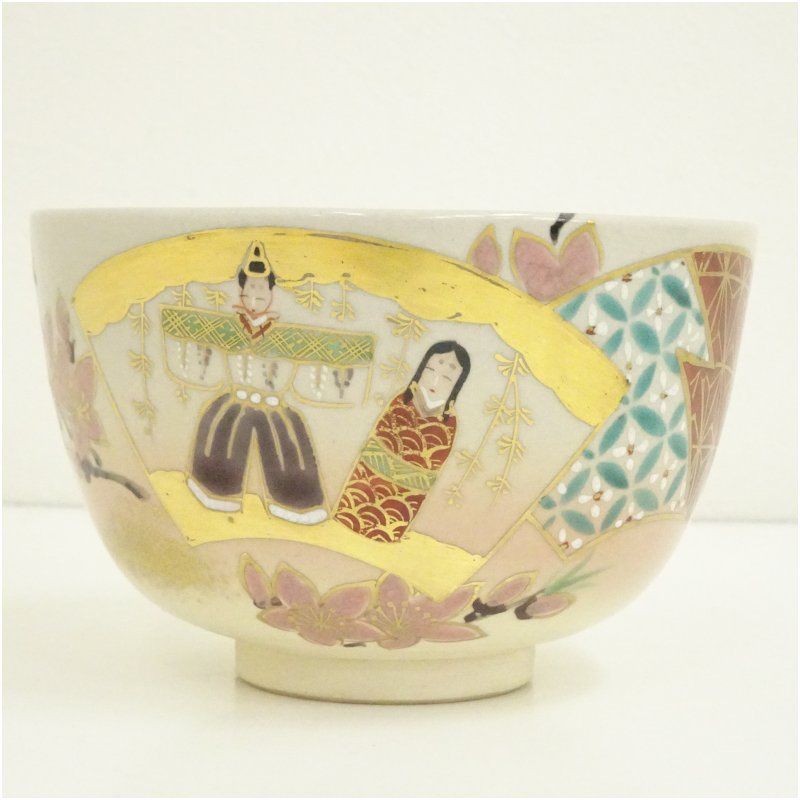 京焼 川添寿楽造 仁清雛絵茶碗 共箱 茶道 抹茶 おしゃれ 抹茶茶碗 抹茶碗 和食器 レトロ 茶器 骨董 茶わん 茶会 茶の湯 3月 春 WWW_IBETON_RU