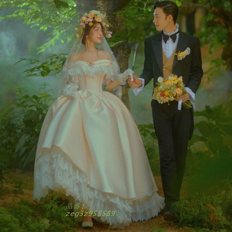ウェディングドレス ウエディングドレス 二次会 結婚式 前撮り ブライダル 花嫁 プリンセスドレス プリンセスラインドレス ロングドレス zeg3z955589
