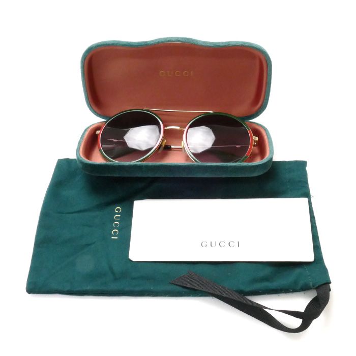 GUCCI グッチラウンドフレーム サングラス GG0061S 008 56□22 140 ...