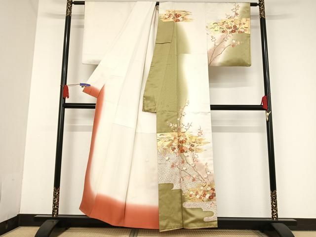 平和屋着物○十日町老舗ブランド 吉澤友禅 吾妻徳穂 訪問着 駒刺繍 霞