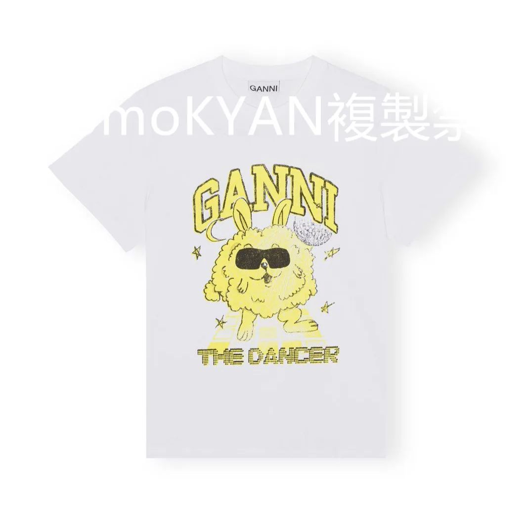 【GANNI 】✨ガニー  T－Shirt  半袖 Tシャツ  レディース カットソー コットン ロゴT クルーネック