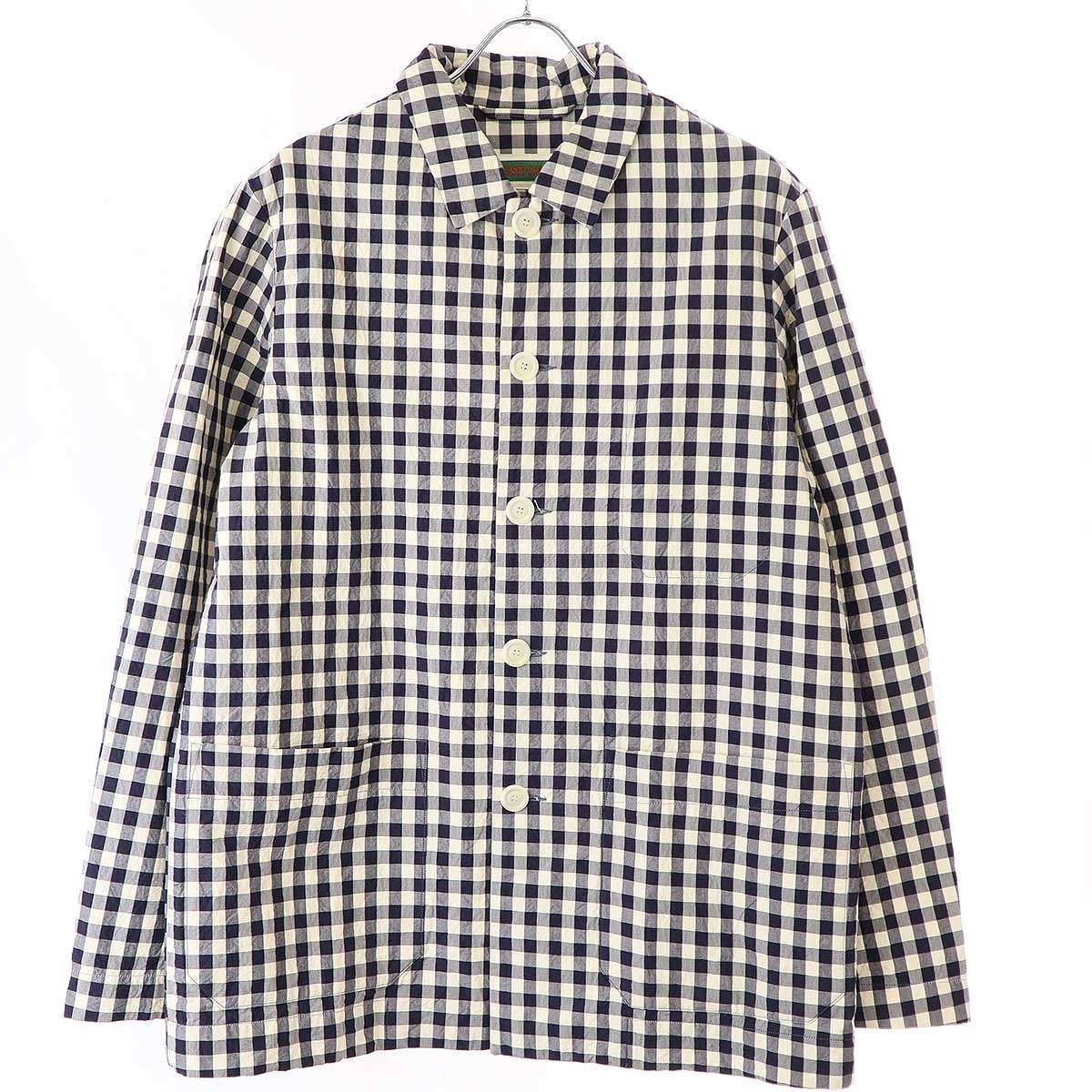 CASEY CASEY ケイシー ケイシー 23AW RIVOLI JACKET DOUBLE CHECK ギンガムチェックカバーオールジャケット  ネイビー×アイボリー S 21HV323 - メルカリ