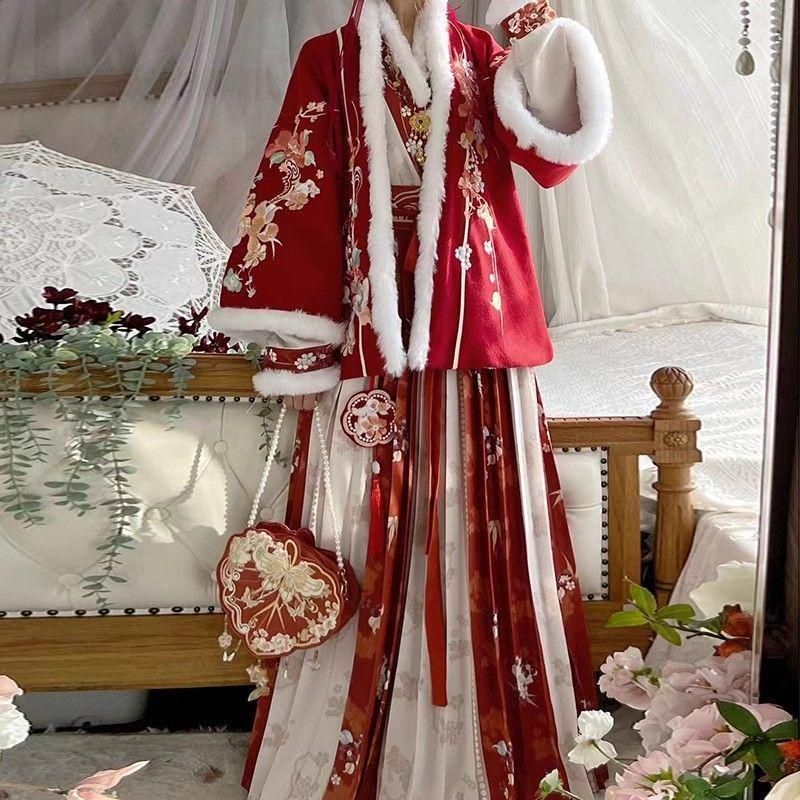 HF-07美しい花刺繍 宮廷風漢服 豪華ドレス コスプレ イベント撮影用衣装 美しい刺繍