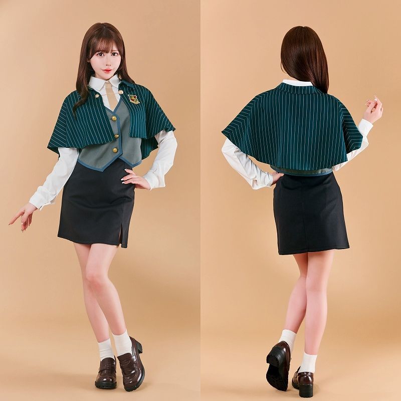 トッピングトップス ケープスクール グリーン [魔法学校 制服 コスプレ