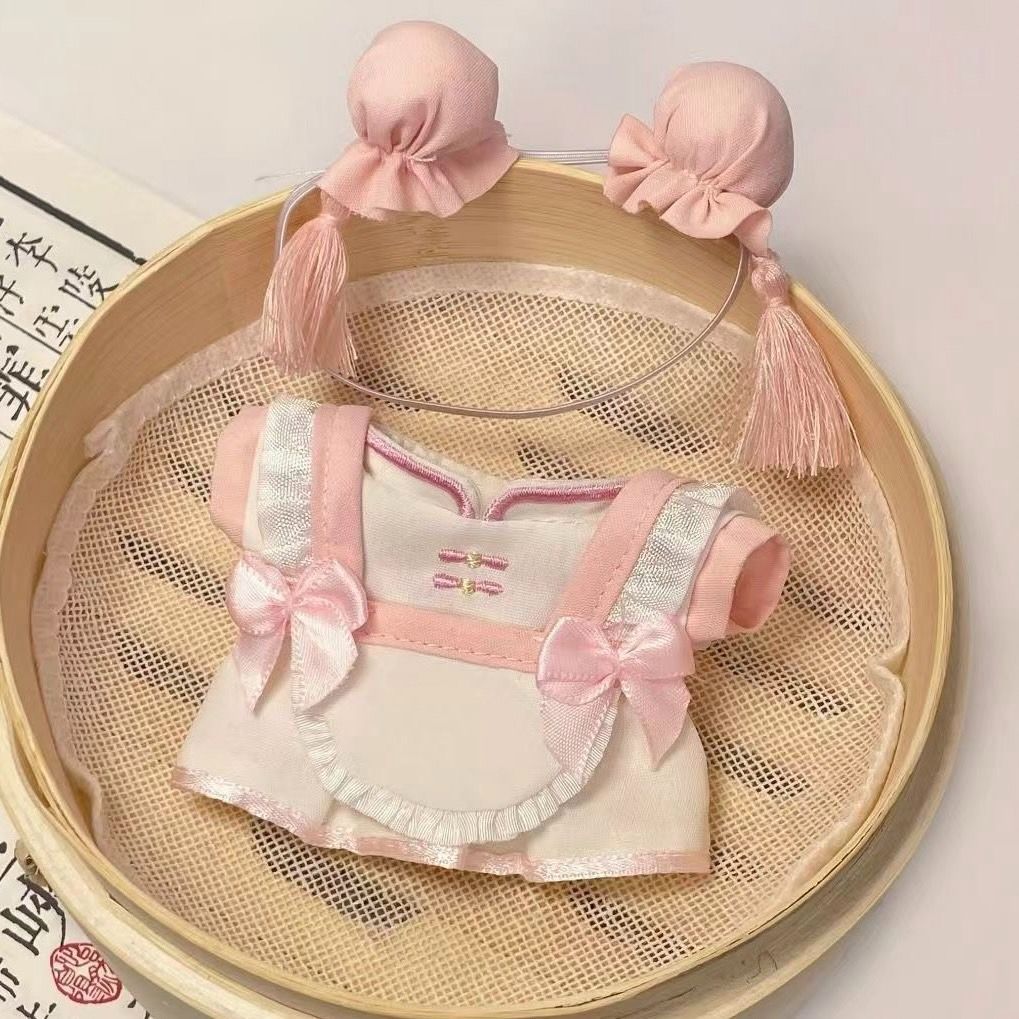 新品♡ぬいぐるみ服10cm 着せ替え ぬい服 ピンク メイド服