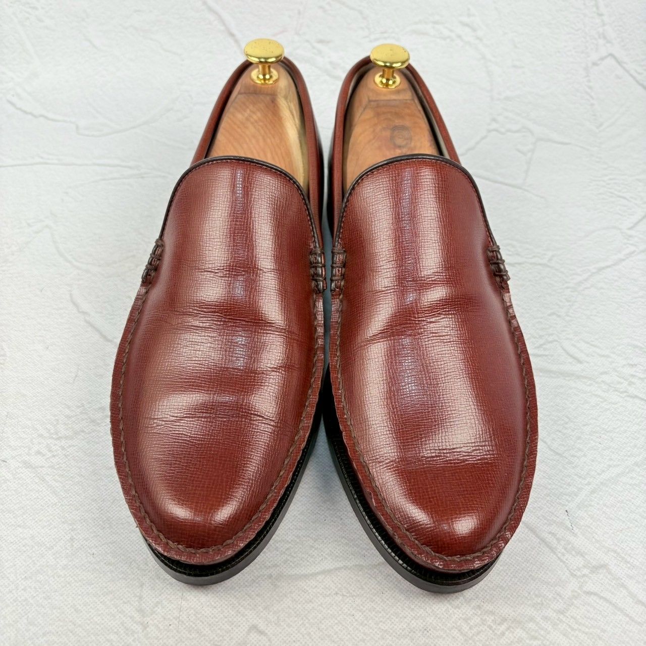 美品】REGAL リーガル コブラヴァンプ ローファー シボ革 茶 26
