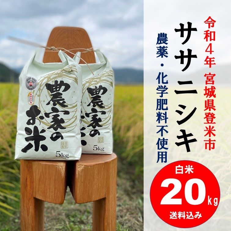 令和4年 宮城県登米市産 ひとめぼれ 20k - 米