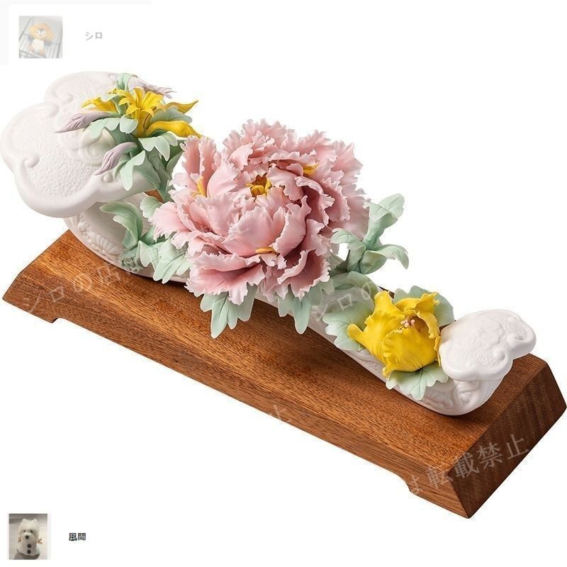 牡丹 花 フラワー 置物 オブジェ ピンク イエロー ホワイト 風水グッズ 精密細工 縁起物 運勢アップ インテリア オフィス 玄関 恋愛運 開運 お守り 魔除け 幸運 金運 健康運 インテリア リビング NEXPOTALLINN_EU
