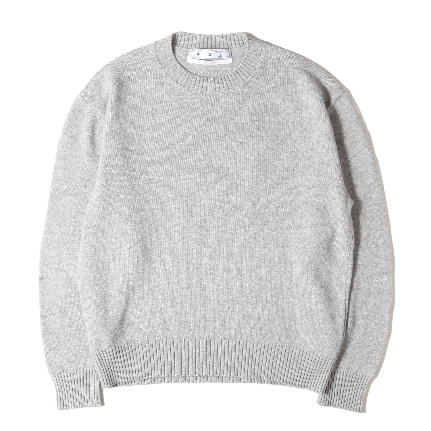 美品】OFF-WHITE オフホワイト ニット グレー サイズ:XL | 20AW