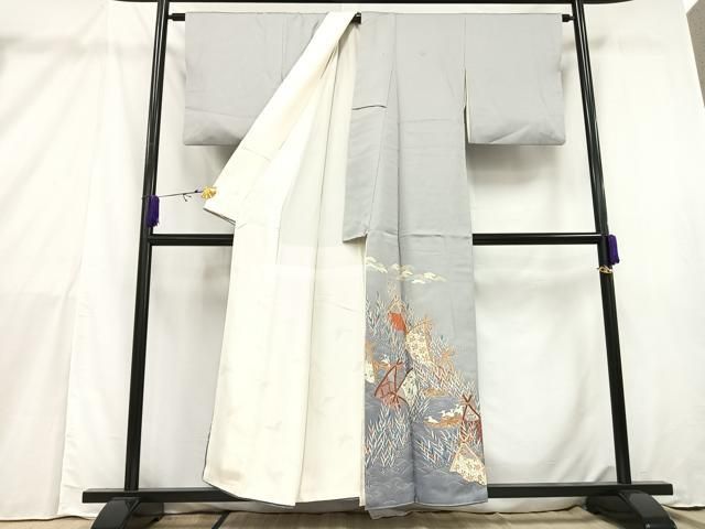 平和屋着物■豪華色留袖　貝桶吉祥花文　金糸　やまと誂製　逸品　未使用　BAAI3445pk 平和屋着物□豪華色留袖 駒刺繍 橘 金銀彩 正絹 逸品 CAAU3604xi