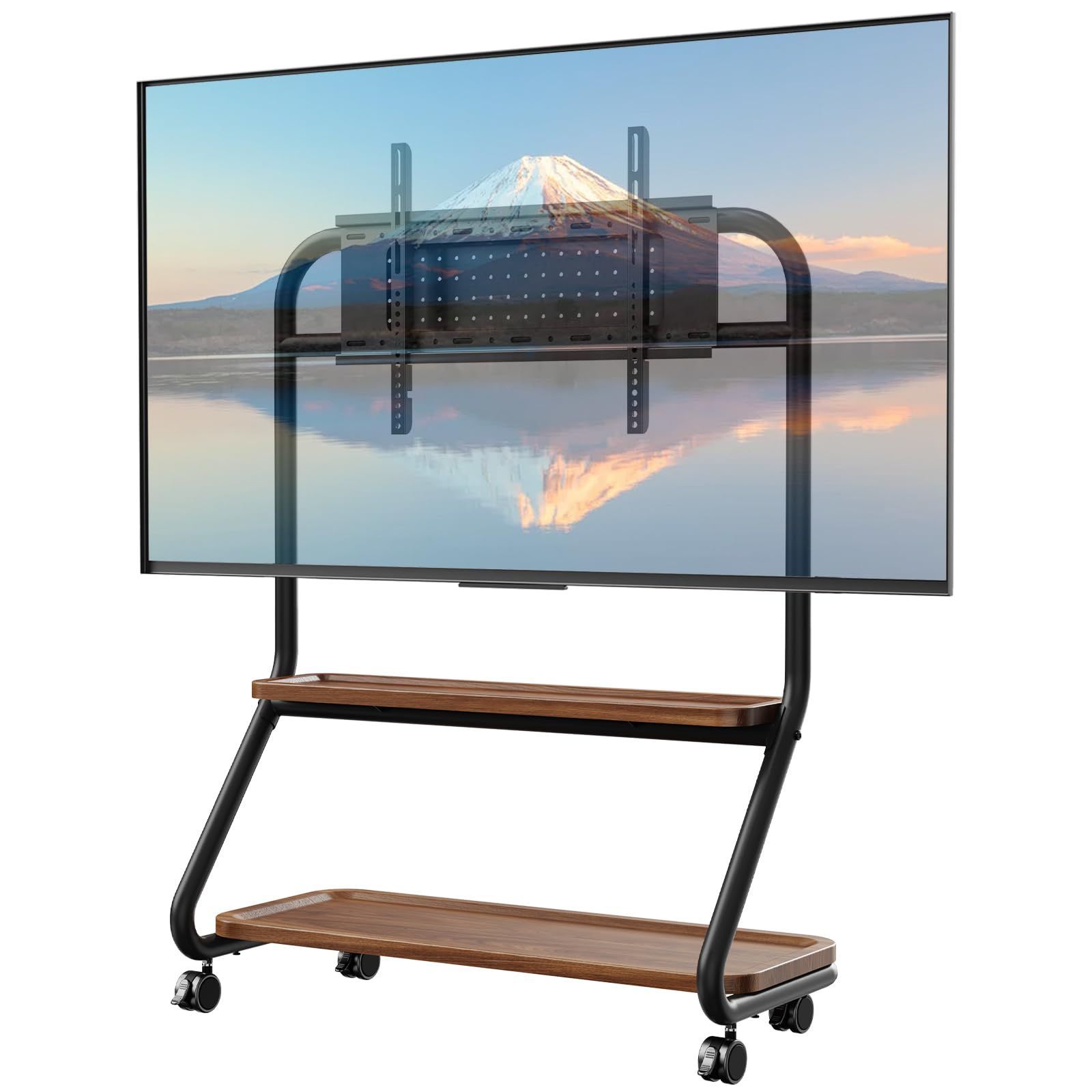 テレビ台 SRシリーズ tvスタンド キャスター付き 32～75インチテレビ対応 おしゃれ 耐荷重50kg 有孔ボード付き 高さ調節 大容量収納 テレビスタンド 安定性よい 木目調 ウォールナット