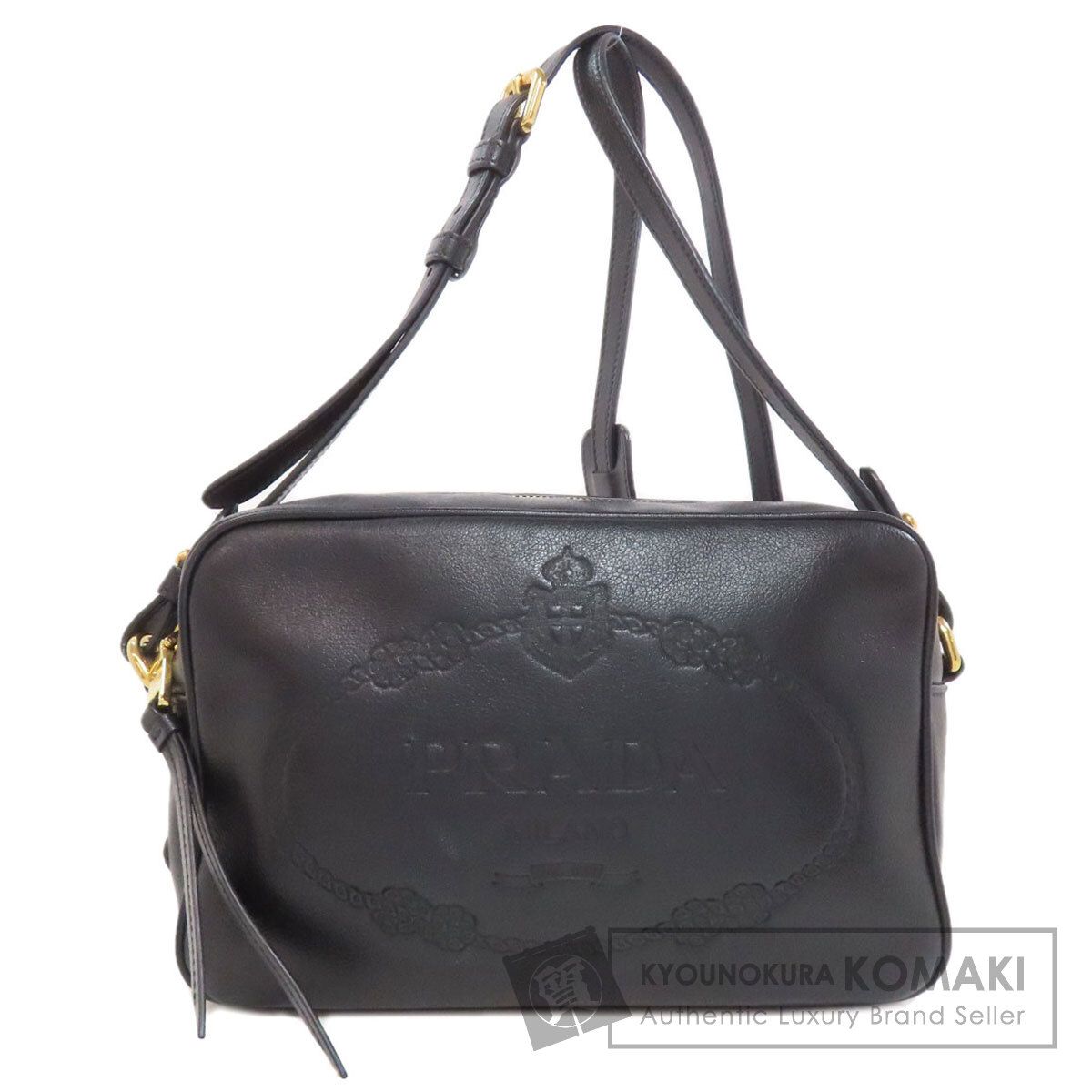 PRADA プラダ ロゴ ショルダーバッグ カーフ レディース