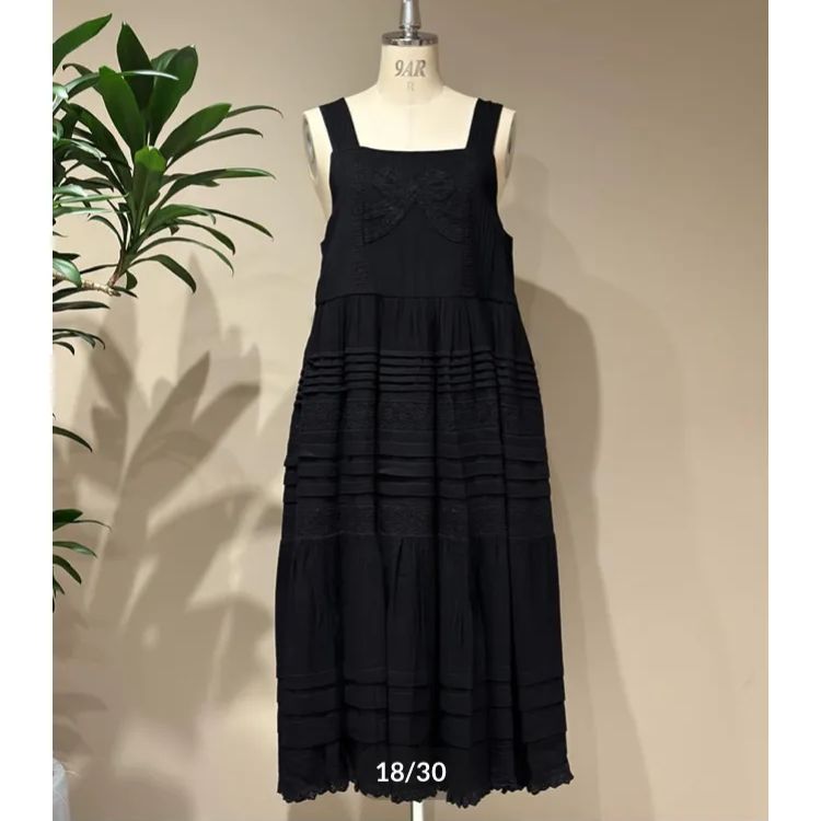 新品】yukiemon ユキエモン リボンクレープジャンスカ（M）ブラック
