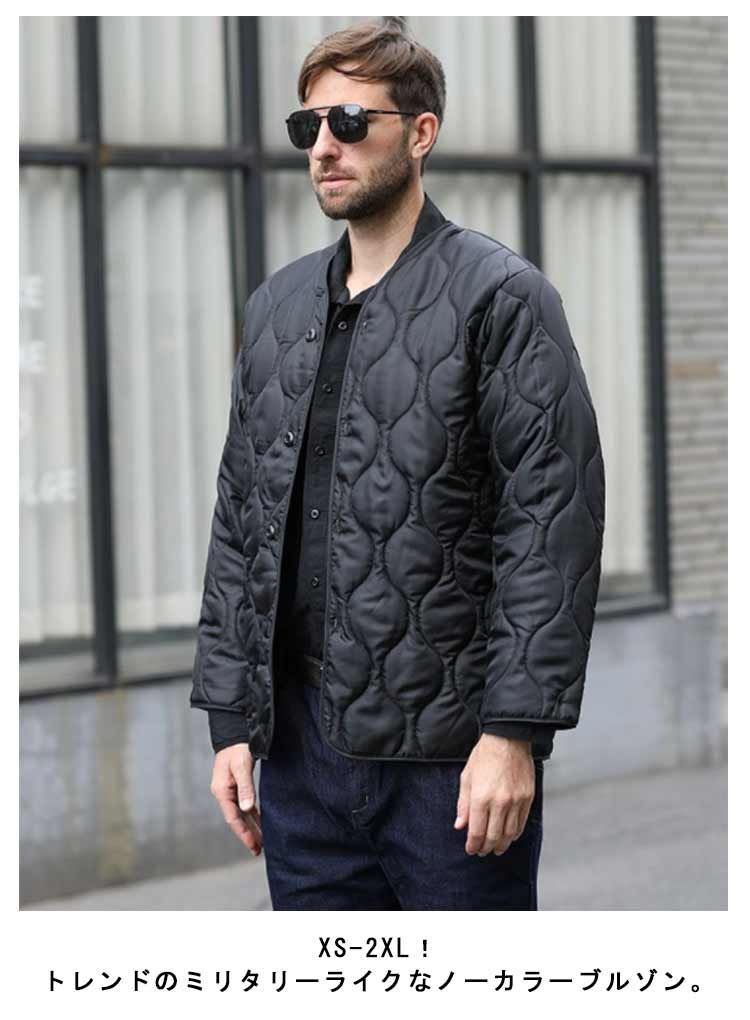 キルティング ノーカラー コート キルティングジャケット メンズ 中綿