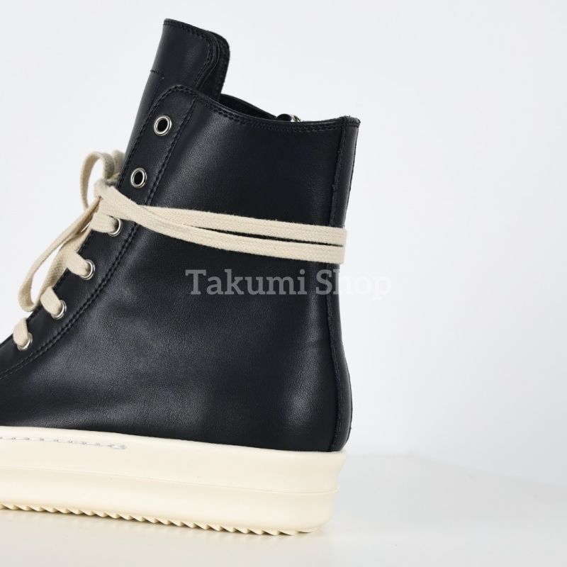 RICK OWENS ラモーンズ ハイカット レザースニーカー EU42 - メルカリ