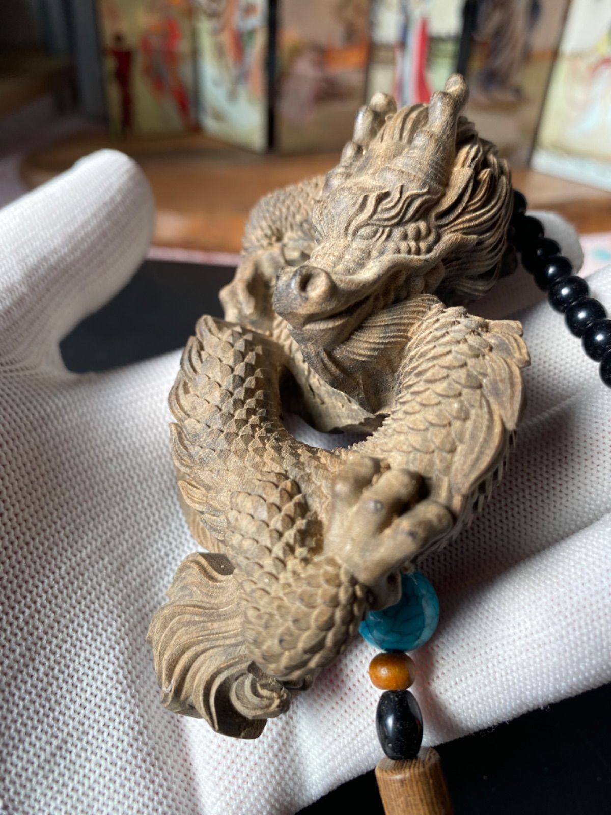 素晴らしい 竜木彫 彫物 龍 （◇木彫り彫刻◇ 【商品番号m 龍・獅子彫刻 彫刻・オブジェ