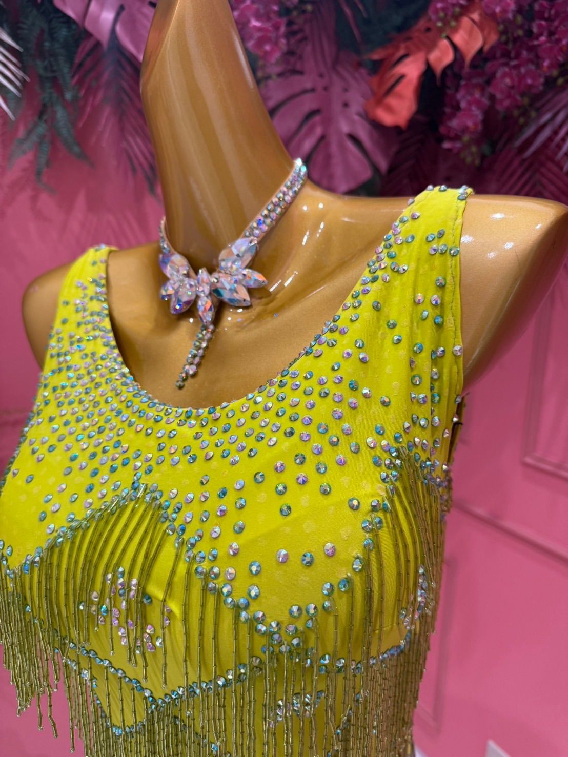 社交ダンス gentil ジャンティ ラテンドレス グリーン サイズS