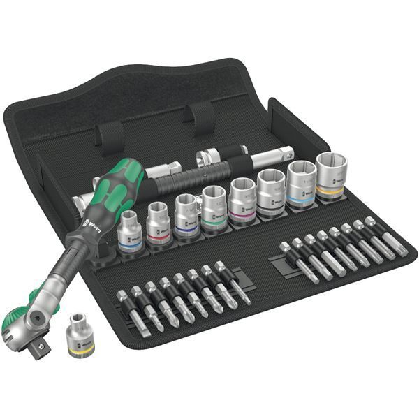 WERA ヴェラ 差込角3|8DR 29点組 ソケットレンチセット ラチェットレンチ 戻り角5度 004049 工具 ツール DIY 作業工具 レンチ