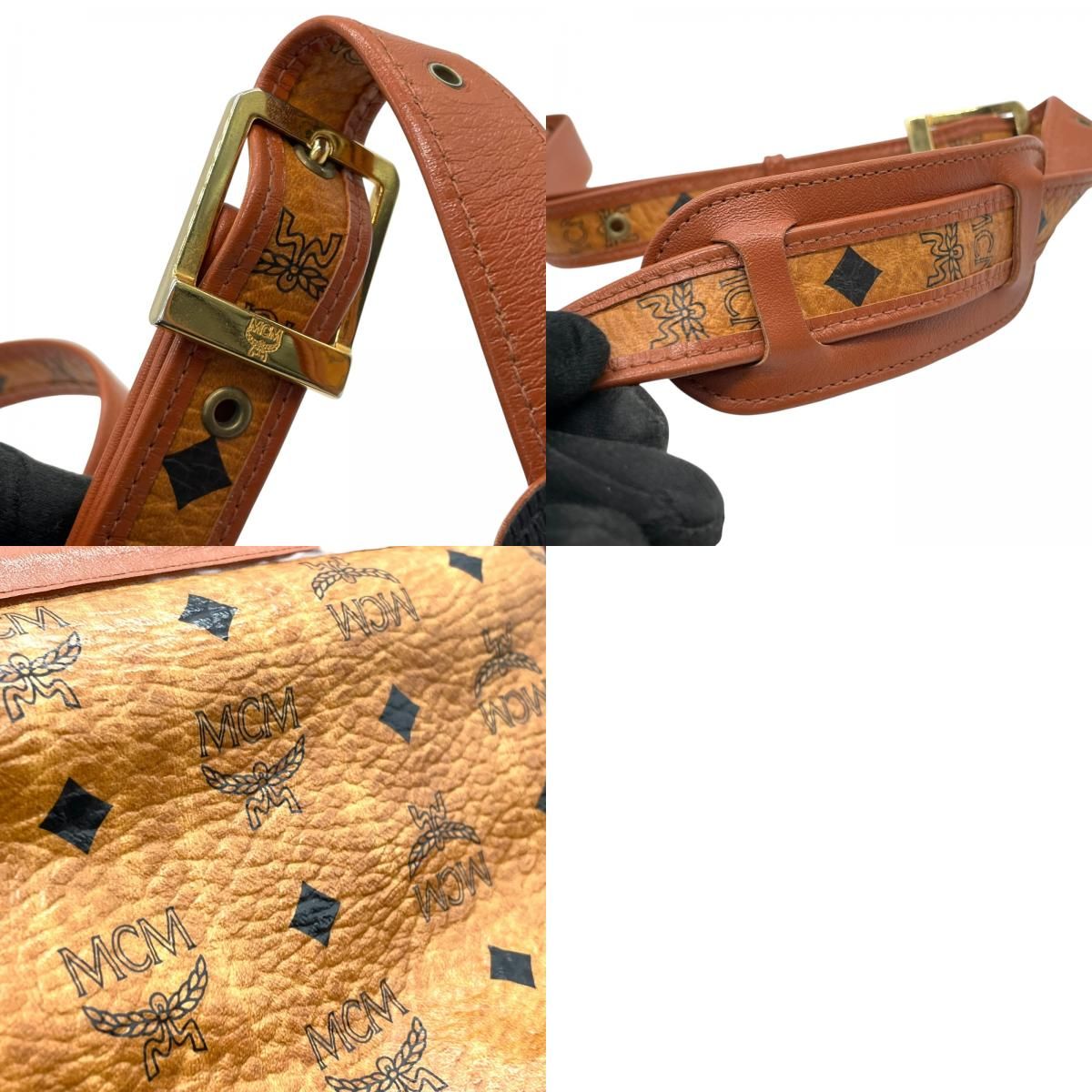 【良品】MCM　メッセンジャーバッグ　ヴィセトス柄　総柄　ブランドロゴ　PVC 良品】MCM メッセンジャーバッグ ヴィセトス柄 総柄 ブランド