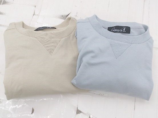 ◇ 《 CavariA キャバリア まとめ売り2点セット Fサイズのみ シンプル 無地 半袖 Tシャツ カットソー メンズ 》 P  【1306020000167】