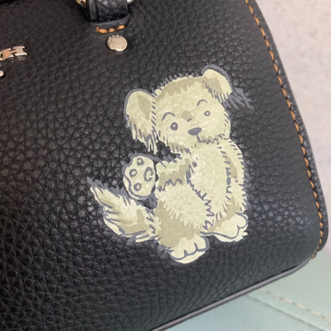 COACH CD444 ダンシング キトゥン ミニ ボストンバッグ ブラック