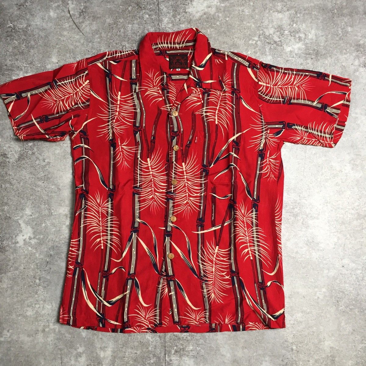 EVISU エヴィス アロハシャツ 開襟 ハワイアン TOPS メンズ 38 レッド 