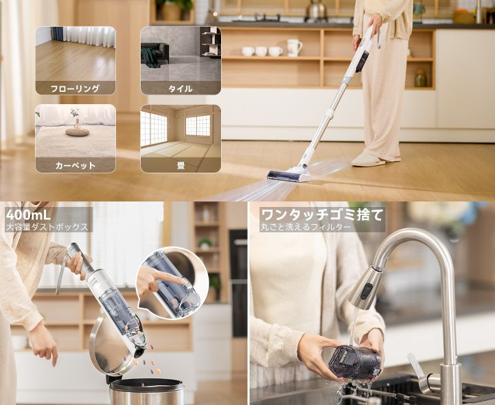 新品未開封】コードレス掃除機 LEDライト 一人暮らし サイクロン 
