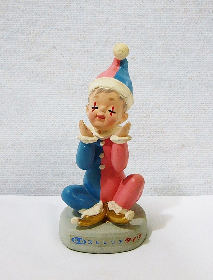珍品 福助 ストレッチタイツ ピエロ 人形 販促用 陶器 キャラクター 