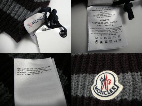 MONCLER ストライプマフラー □新品 本物□モンクレール ストライプ柄マフラー ストール
