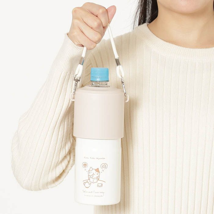 2月26日入荷予定 Fuku Fuku Nyanko スイーツカフェ ペットボトルクラー ふくふくにゃんこ 水筒 保温 500ml 600ml クーラーボックッス 学校 会社 ピクニック キャンプ  プレゼント 猫 ねこ ネコ お弁当 ランチ 猫の日