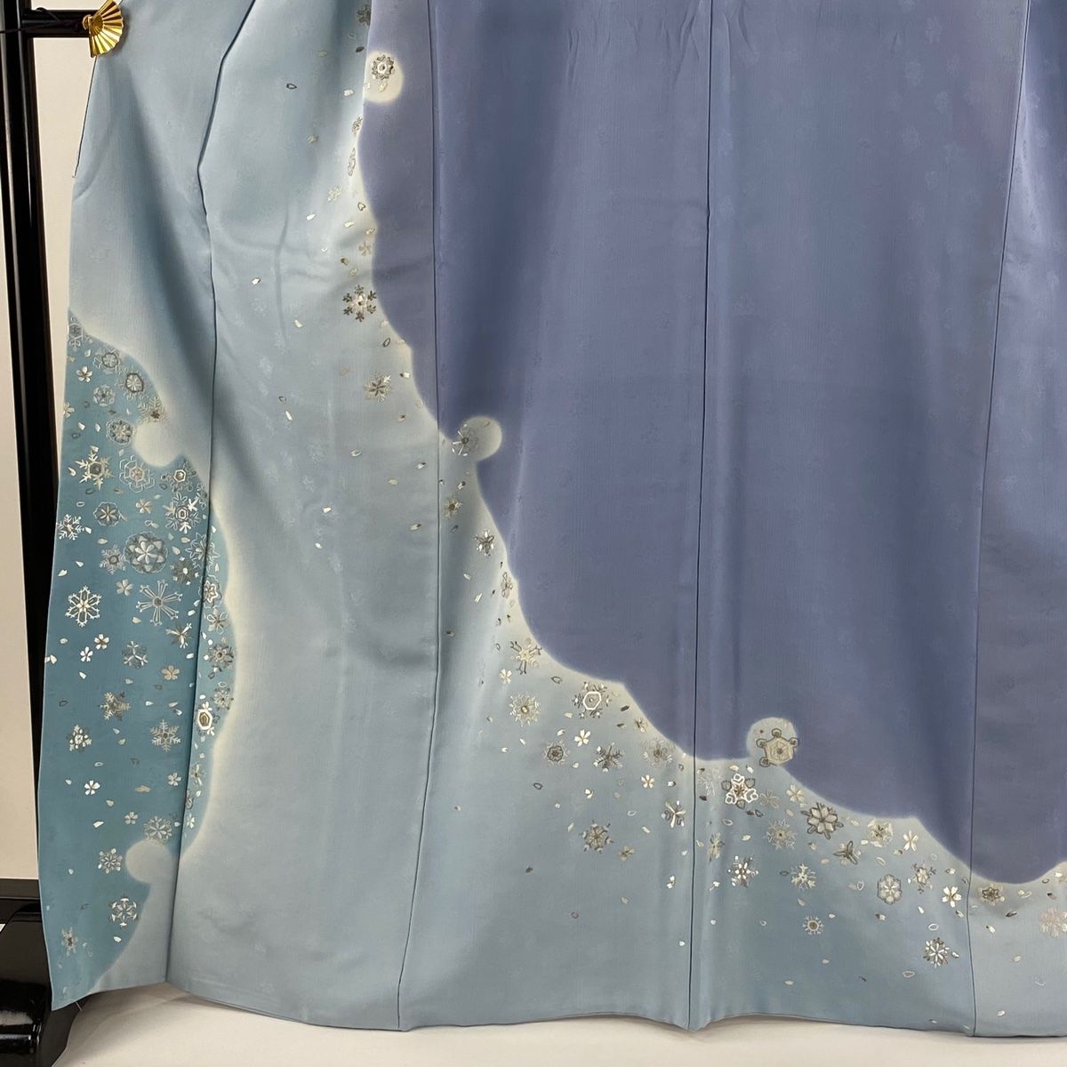 訪問着 身丈166.5cm 裄丈67cm M 袷 山口美術織物 落款 雪の結晶 雪輪  