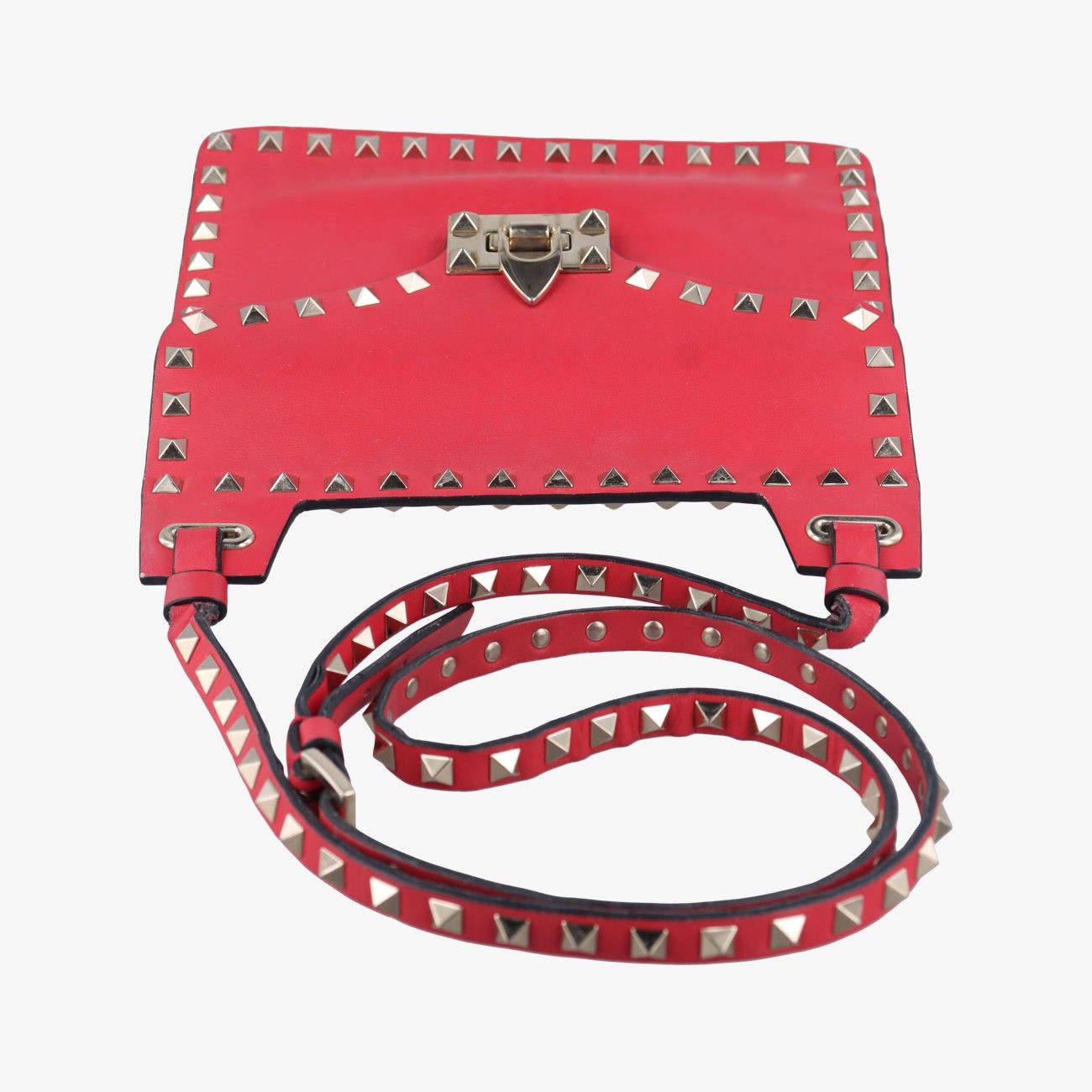 VALENTINO ロックスタッズ ショルダーバッグ レッド ヴァレンティノ