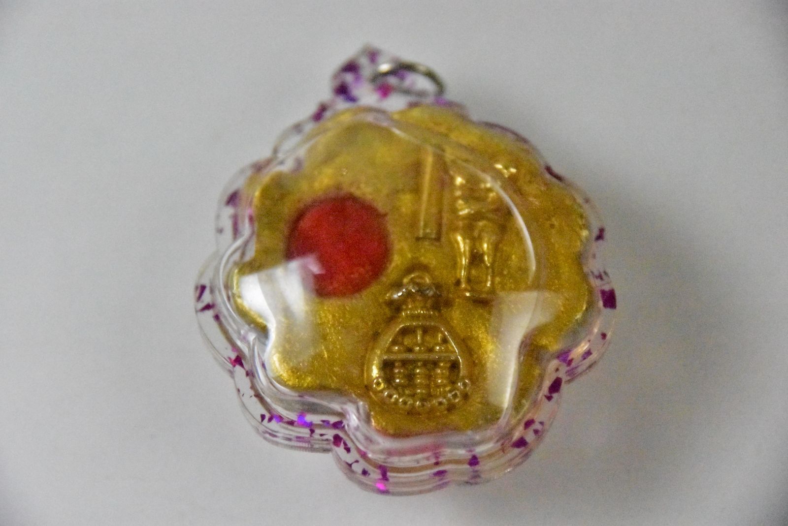 タイ呪物 呪符 ジンジョークカオハン 九尾の狐 プラクルアン ピンクの